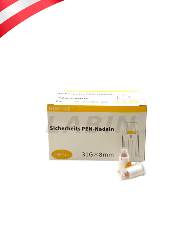 DiaFine Sicherheits Pen Nadeln 8mm x 31G - universell, 100 Stk. pro Pkg.